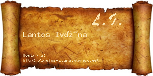 Lantos Ivána névjegykártya